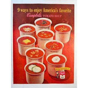 Vintage 1961 Campbell's Tomato Soup Recipe Food Advertisement Print Ad